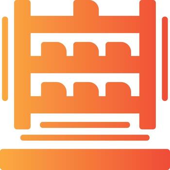 Shoe rack Solid Multi Gradient Icon vector