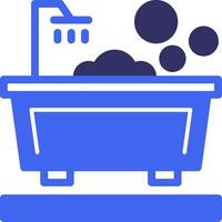 Bathtub Solid Two Color Icon vector