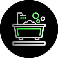 Bathtub Dual Gradient Circle Icon vector