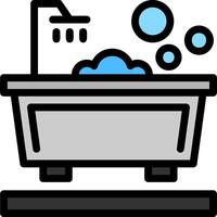 Bathtub Line Filled Icon vector