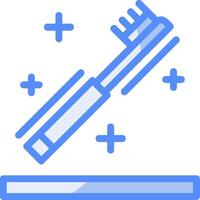 Toothbrush Line Filled Blue Icon vector