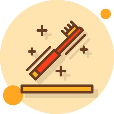 Toothbrush Filled Shadow Circle Icon