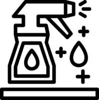 icono de línea de spray de limpieza vector