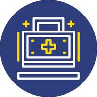 First aid kit Dual Line Circle Icon vector