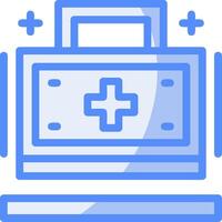 First aid kit Line Filled Blue Icon vector