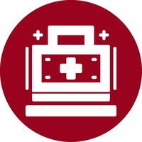 First aid kit Glyph Circle Icon vector