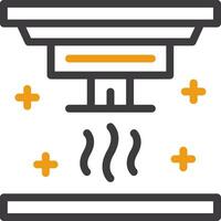 icono de dos colores de la línea del detector de humo vector