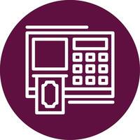 ATM Outline Circle Icon vector