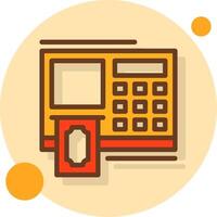 ATM Filled Shadow Circle Icon vector