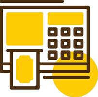 ATM Yellow Lieanr Circle Icon vector