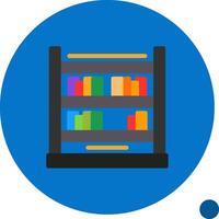 Bookshelf Flat Shadow Icon vector