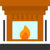 Fireplace Flat Icon vector