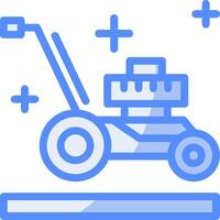 Lawnmower Line Filled Blue Icon vector