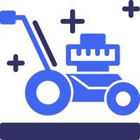 Lawnmower Solid Two Color Icon vector