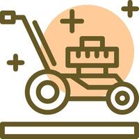 Lawnmower Linear Circle Icon vector