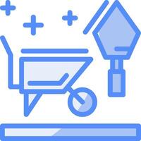 Garden tools Line Filled Blue Icon vector