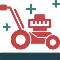 Lawnmower Glyph Two Color Icon vector