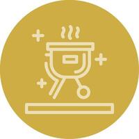 Barbecue grill Line Multi color Icon vector