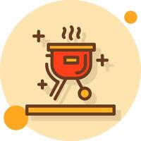 Barbecue grill Filled Shadow Circle Icon vector