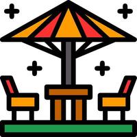 Patio furniture Line Filled Icon vector