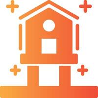 Birdhouse Solid Multi Gradient Icon vector