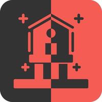 Birdhouse Red Inverse Icon vector