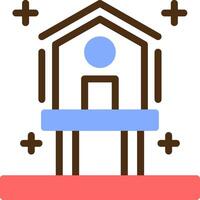 Birdhouse Color Filled Icon vector