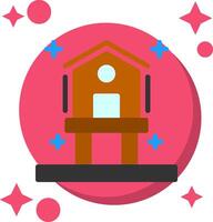 Birdhouse Tailed Color Icon vector