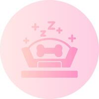 mascota cama degradado circulo icono vector