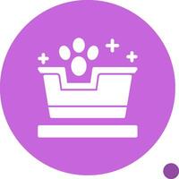 Cat litter box Glyph Shadow Icon vector