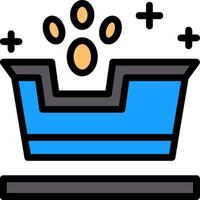 Cat litter box Line Filled Icon vector