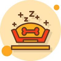 Pet bed Filled Shadow Circle Icon vector