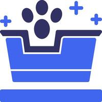 Cat litter box Solid Two Color Icon vector