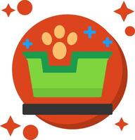 Cat litter box Tailed Color Icon vector