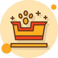 Cat litter box Filled Shadow Circle Icon vector