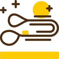 Dog leash Yellow Lieanr Circle Icon vector