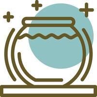 Fishbowl Linear Circle Icon vector