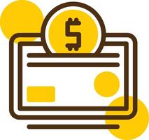 Smart Wallet Yellow Lieanr Circle Icon vector