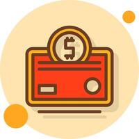 Smart Wallet Filled Shadow Circle Icon vector