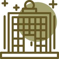 Birdcage Linear Circle Icon vector