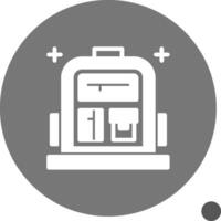 School backpack Glyph Shadow Icon vector