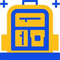 School backpack Flat Two Color Icon vector