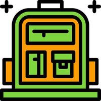 School backpack Line Filled Icon vector