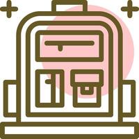 School backpack Linear Circle Icon vector