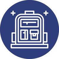 colegio mochila contorno circulo icono vector