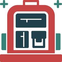 School backpack Glyph Two Color Icon vector