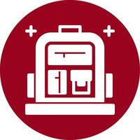 School backpack Glyph Circle Icon vector