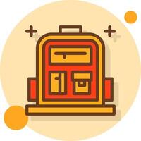 School backpack Filled Shadow Circle Icon vector