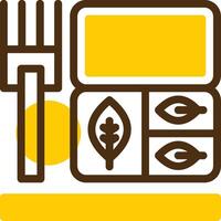 Lunchbox Yellow Lieanr Circle Icon vector