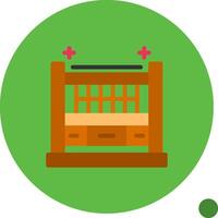 Baby crib Flat Shadow Icon vector